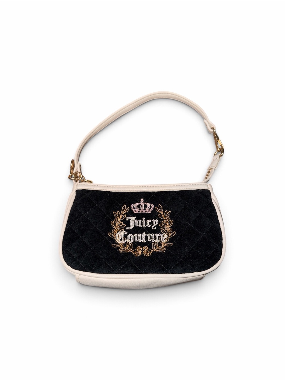 Y2K Juicy Couture Cream Black Mini Purse